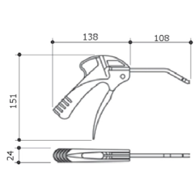 Vendita online Pistola soffiaggio canna curva